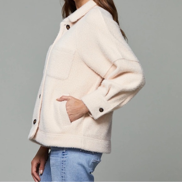 Anthropologie GREYLIN Jacket Shacket Oversized Button Down Off-White - Picture 5 of 14